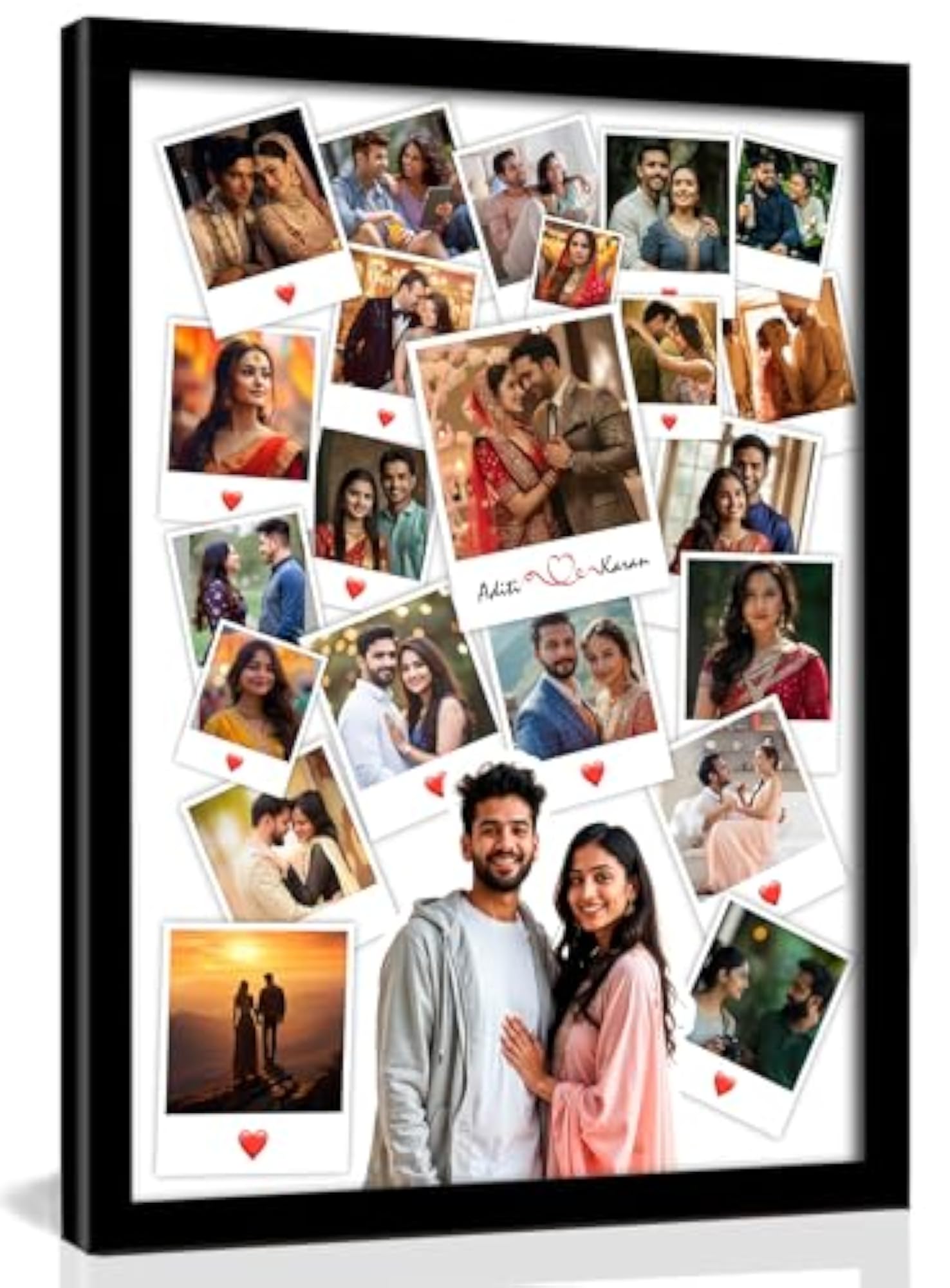 Personalized Couple Collage Photo Frame, Customized Gift